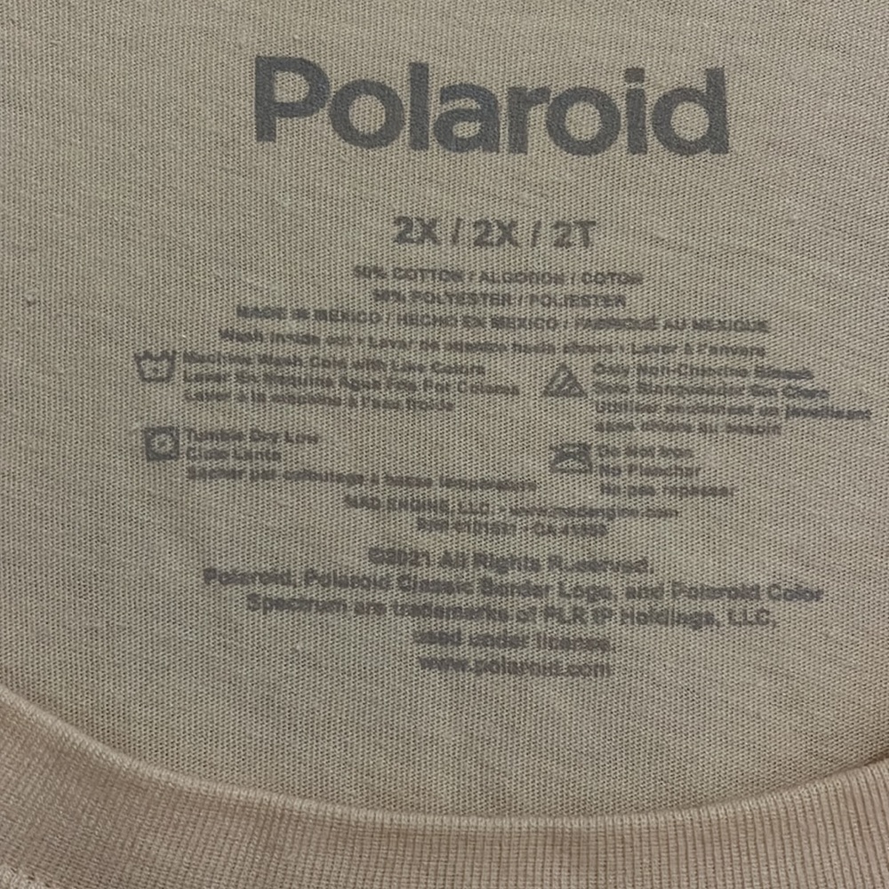 Polaroid graphic short sleeve tee shirt women’s peach size 2X NEW - Picture 5 of 8